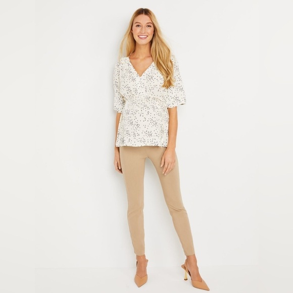 MOTHERHOOD MATERNITY The Maia Skinny Ankle Maternity Khaki Pants Size - Picture 1 of 9